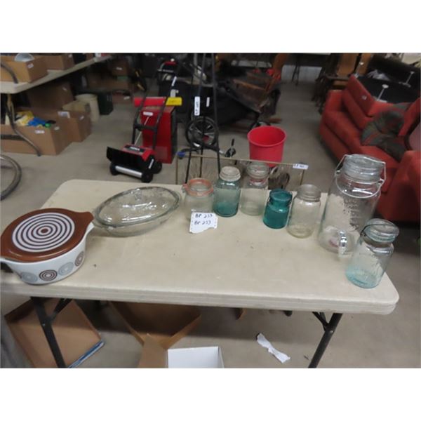 Old Sealers, Jar Style Decanter, Casserole Dishes 