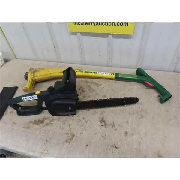 Yard Works 14" Chainsaw + Weed Eater - Electric
