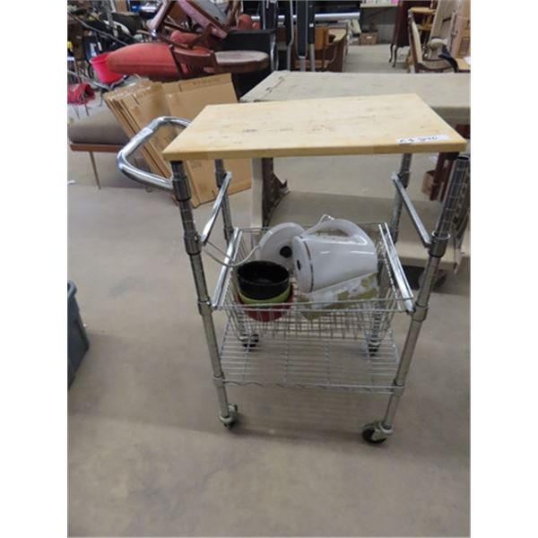 Portable Kitchen Island 15" x 21" x 36", Electric Kettle, Bowls