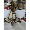 Image 4 : 6 Lamp Brass Look Hanging Chandelier