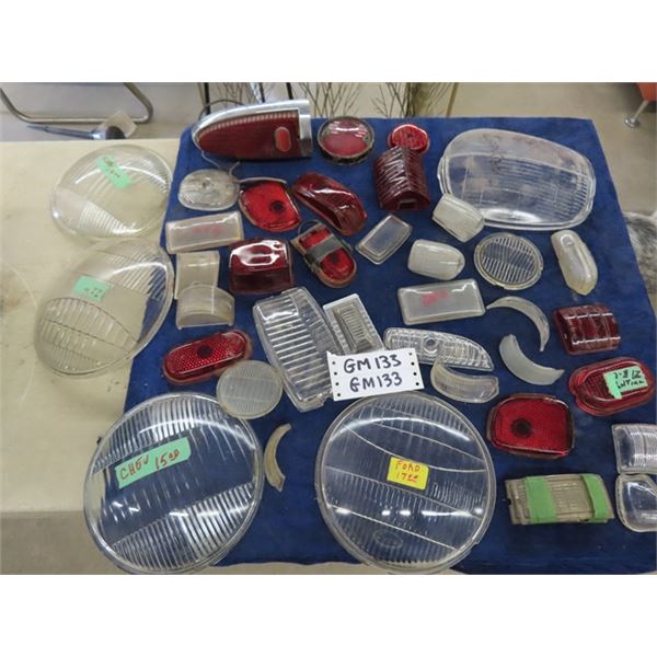 Assorted Automotive Glass Lenses, Marker Lights, 