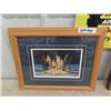 Image 2 : 2 Framed Pictures ; Bonfire 16" x 20" & Boat 14" x 17" 