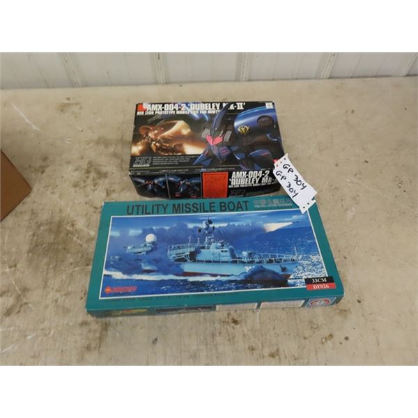 2 Model Kits; Ban Dai Qubeley MK II & Boat Model Kit