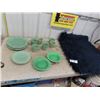 Image 1 : Green Dishware , 2 Fiesta Bowls & Blanket