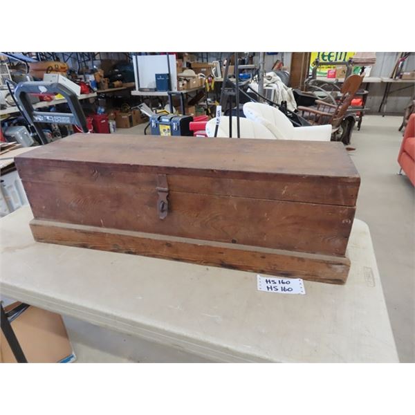 Nice Antique Wooden Tool Box with Contents 10.5  x 12  X 35  