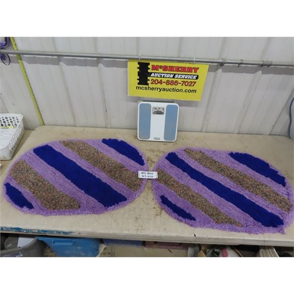 Metro Bathroom Scale + 2 Purple Bath Mats 