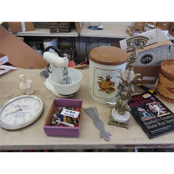 Hamilton Beach Mixer, Metal Kitchen Garbage Can, 
