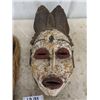 Image 2 : 2 More Funky Tribal Masks of Carved Wood - Largest 18" 