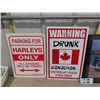 Image 2 : Framed Harley Poster 16" x 20" , Harley Parking Tin Sign, 