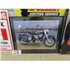 Image 3 : Framed Harley Poster 16" x 20" , Harley Parking Tin Sign, 