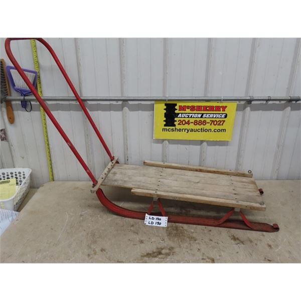 Children's Wood with Metal Runners Sled 34" Long