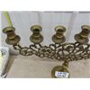 Image 4 : 7 Spot Candelabra - Solid Brass, 2 Single Candle Wall Holders - Brass