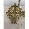Image 8 : 7 Spot Candelabra - Solid Brass, 2 Single Candle Wall Holders - Brass