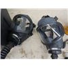 Image 2 : 2 Gas Masks with Tank + Regulator in Plastic Tool Box