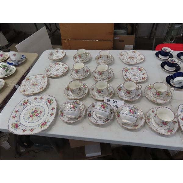 Royal Albert Petti Point 38pc Place Setting;  Cups + Saucers