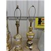 Image 3 : 3 Brass Plated Lamps with Shades 26" Tall 