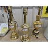 Image 4 : 3 Brass Plated Lamps with Shades 26" Tall 