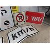 Image 5 : 7 Assorted Street Signs - No Parking, 3 Way, KM/H