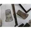Image 2 : Assorted Axe Heads, T-Wrench, Tire Wrenches, Machete 