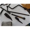Image 4 : Assorted Axe Heads, T-Wrench, Tire Wrenches, Machete 