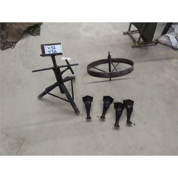 4 Cast Iron Stove?Tub? Legs - Steel 18  , Wheel, 