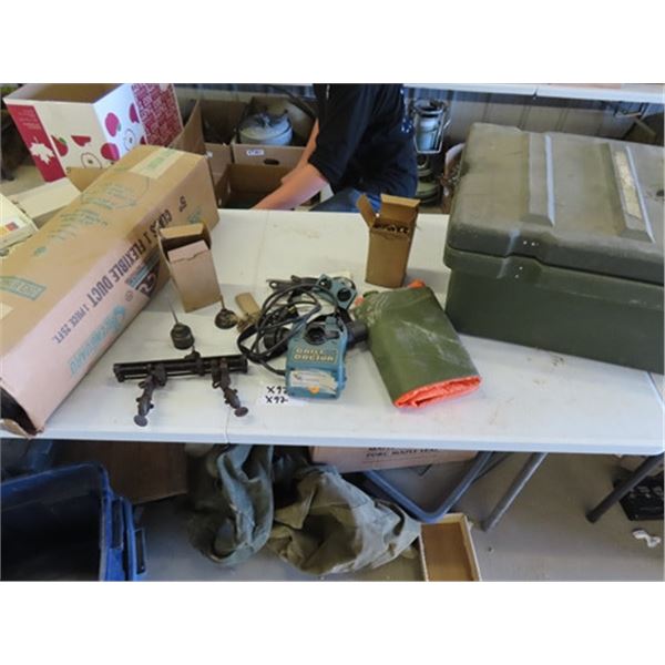 Drill Doctor Sharpener, Military Plastic Storage Box,