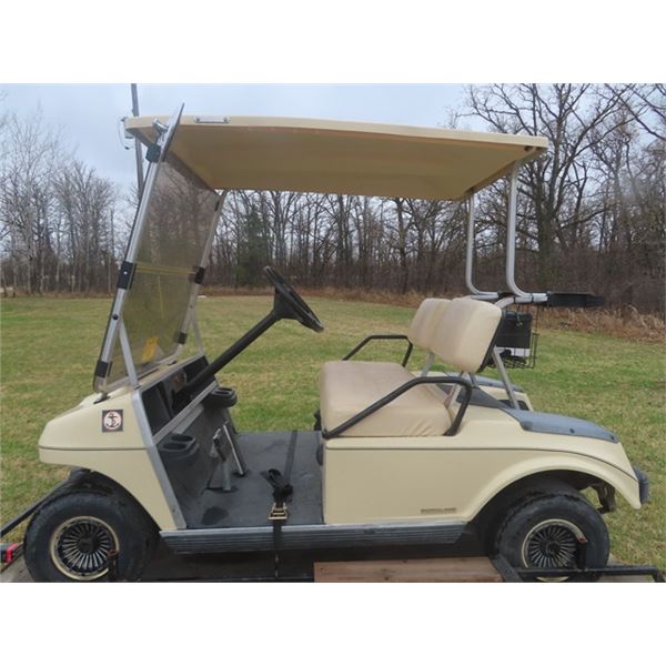 90s Club Car Gas Powered 4 Wheel Golf Cart with Canopy  Serial # AG9812-652591 with After Market Lig