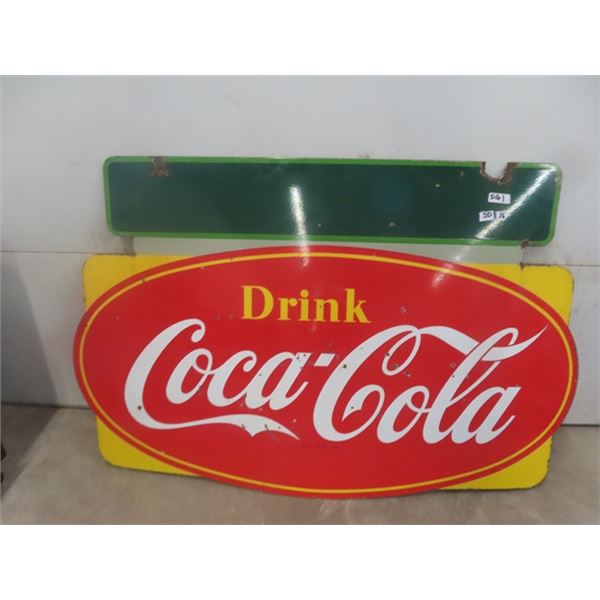 Coca-Cola Porcelain Sign - 1940's 39" x 60" 