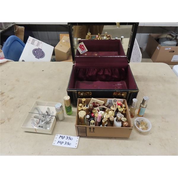 Jewellry Box with Assorted Vintgae Perfume 