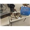 Image 1 : Bin with Assorted Tools ; Hammers, Hand Drill 