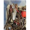 Image 8 : Bin with Assorted Tools ; Hammers, Hand Drill 