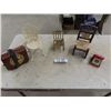 Image 1 : 3 Miniature Chairs ; Brass, Wood + Metal & Wooden