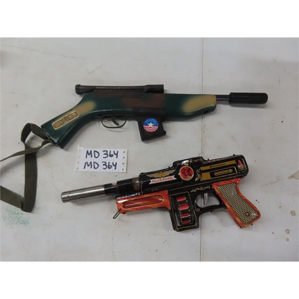 Pressed Tin Police Patrol Machine Gun with Noise 