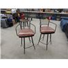 Image 1 : (2) Bar Swivel Stools with Wrought Iron + 