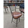 Image 2 : (2) Bar Swivel Stools with Wrought Iron + 