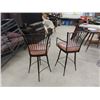 Image 4 : (2) Bar Swivel Stools with Wrought Iron + 