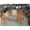 Image 1 : 4 Oak Kitchen Chairs
