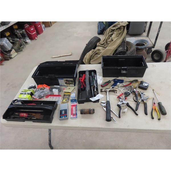 2 Tool Boxes with Odds n Ends of Hand Tools ; 