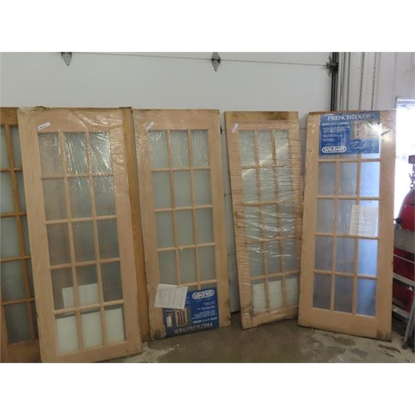 4 Oak Framed Doors 30" x 80" - Plastic New