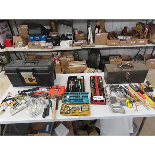 2 Tool Boxes with Contents; Screwdriver, Sockets,