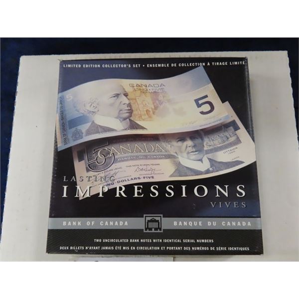 Bank of Canada $5.00 Lasting Impressions 