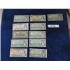 Image 1 : (11) Canada $1.00 Bills Paper Money 