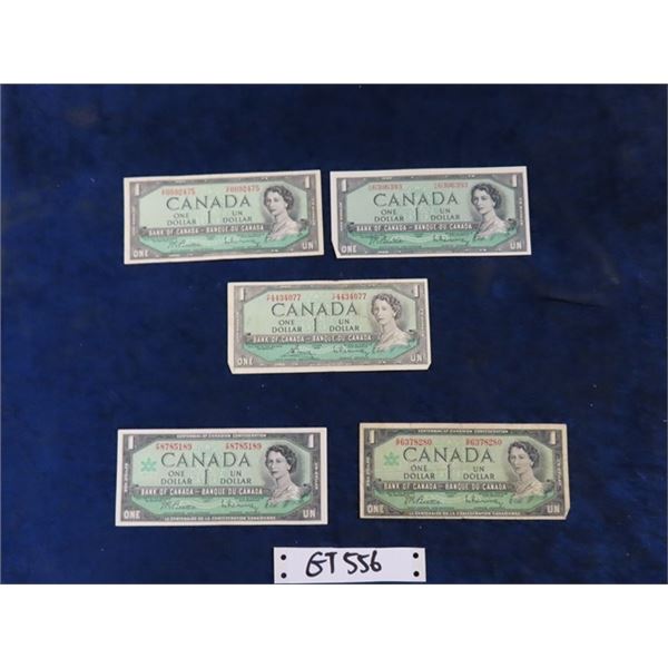 (3) 1954 Canada $1.00 Paper Bills