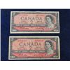 Image 3 : (5) 1954 Canada $2.00 Paper Bills 