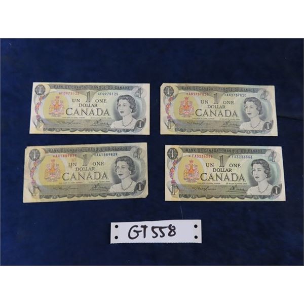 (4) 1973 Canada $1.00 Paper Bills 