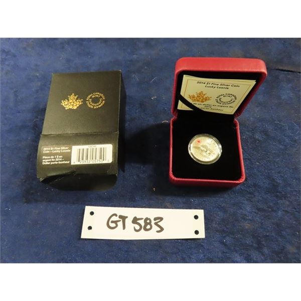 2014 $1.00 Fine Silver Luck Loonie Coin in