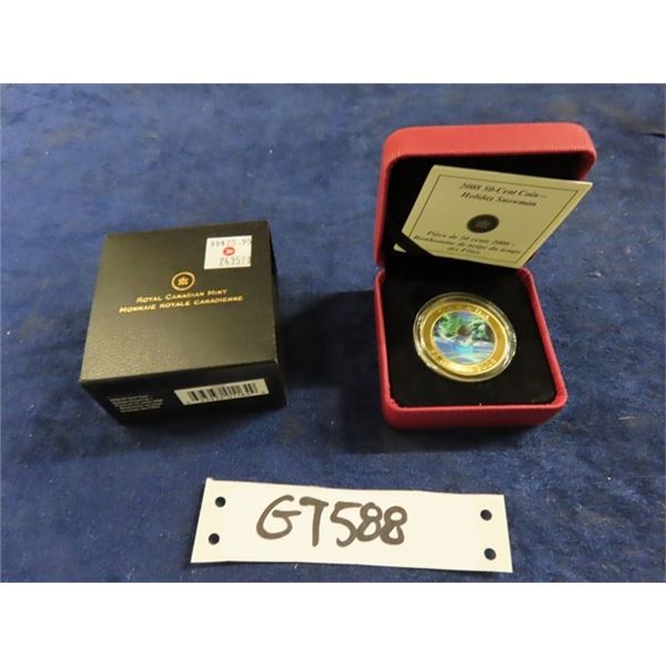 2008 50 Cent Colored Coin Canada Holiday