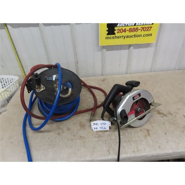 Retracting Air Hose + Jobmate Circular Saw
