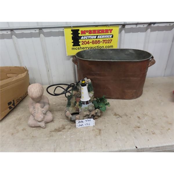 Copper Boiler, Yard Ornament Small Fountain