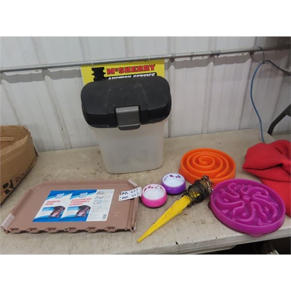 Dog/ Pet Dishes, Tie Peg, Food Canister, Training Pad Holder
